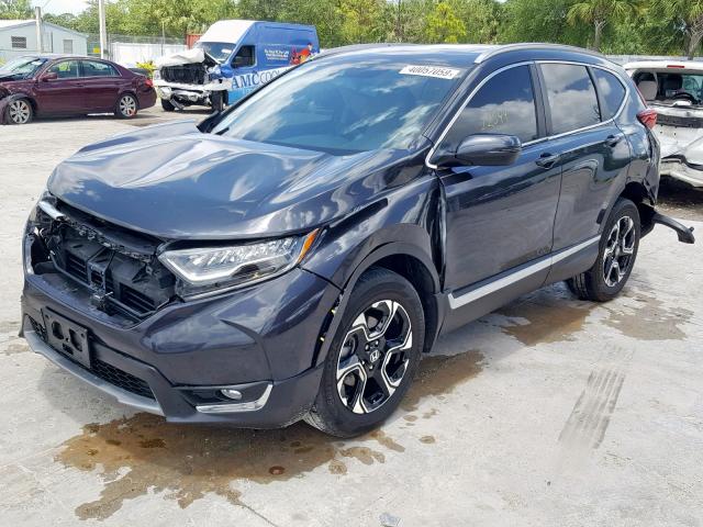 7FARW2H94JE001907 - 2018 HONDA CR-V TOURI GRAY photo 2