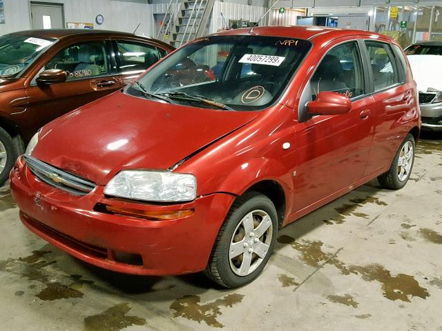 KL1TD66618B081985 - 2008 CHEVROLET AVEO BASE Қызыл фото 2