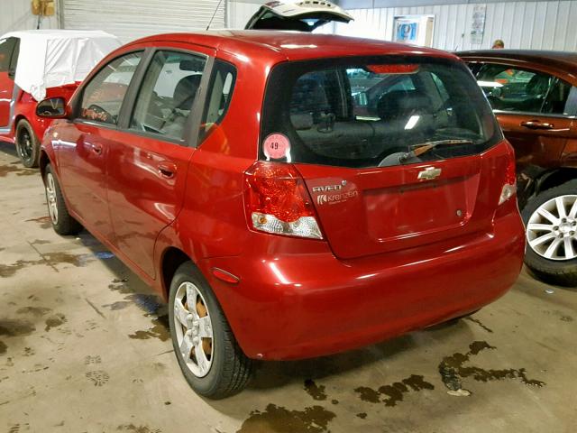 KL1TD66618B081985 - 2008 CHEVROLET AVEO BASE Қызыл фото 3