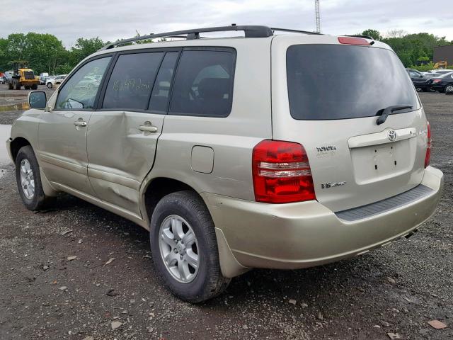 JTEHF21A720081386 - 2002 TOYOTA HIGHLANDER TAN photo 3