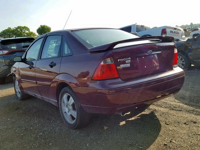 1FAHP34N47W161079 - 2007 FORD FOCUS ZX4 BURGUNDY photo 3