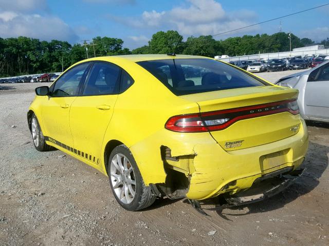 1C3CDFBHXDD156945 - 2013 DODGE DART SXT YELLOW photo 3