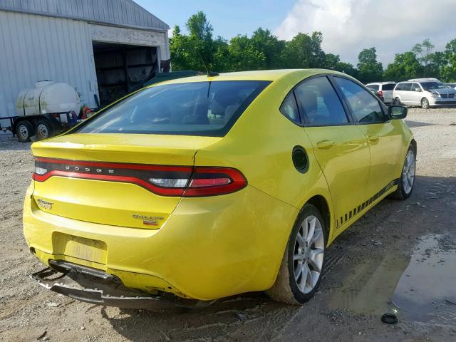 1C3CDFBHXDD156945 - 2013 DODGE DART SXT YELLOW photo 4