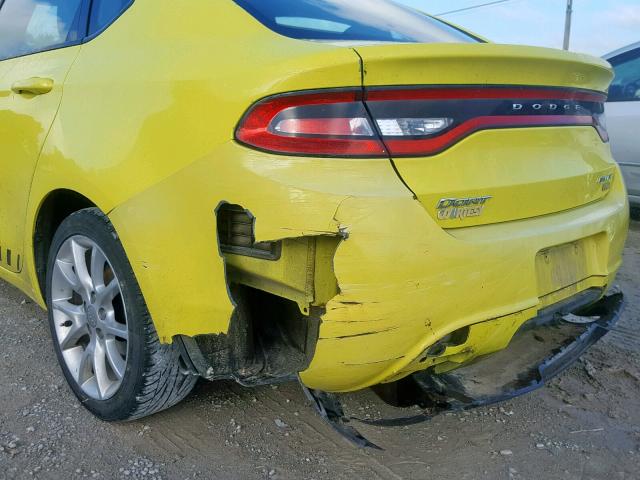 1C3CDFBHXDD156945 - 2013 DODGE DART SXT YELLOW photo 9