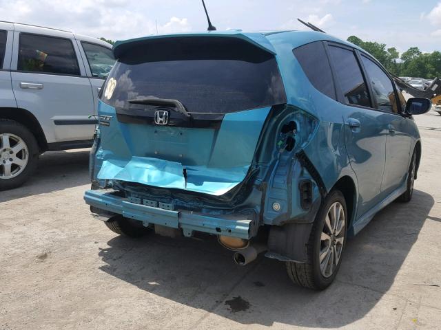 JHMGE8H5XCC020241 - 2012 HONDA FIT SPORT TURQUOISE photo 4