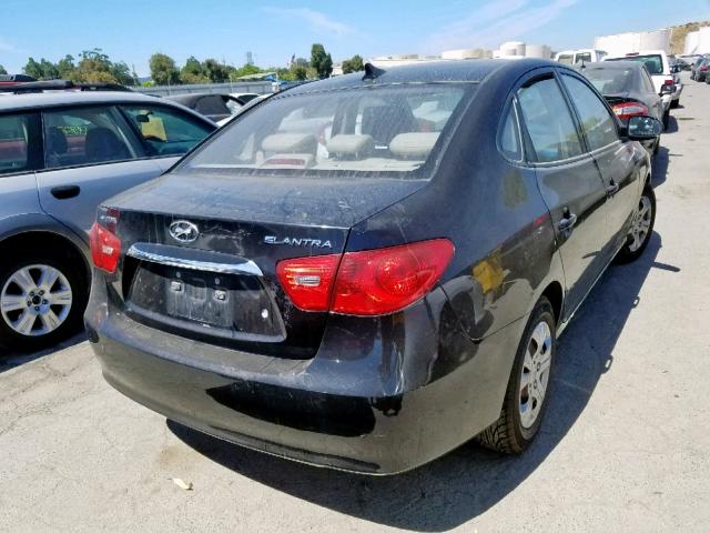 KMHDU4AD1AU855875 - 2010 HYUNDAI ELANTRA BLACK photo 4