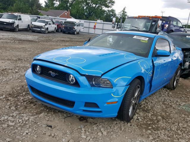 1ZVBP8CF0E5203514 - 2014 FORD MUSTANG GT BLUE photo 2