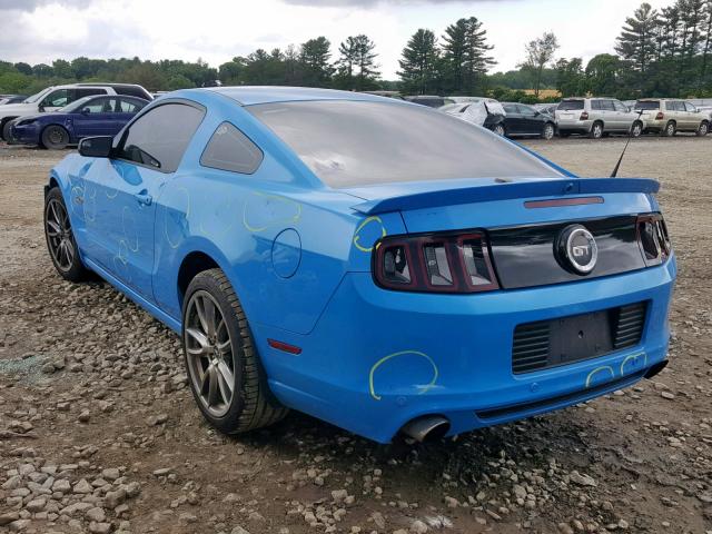 1ZVBP8CF0E5203514 - 2014 FORD MUSTANG GT BLUE photo 3