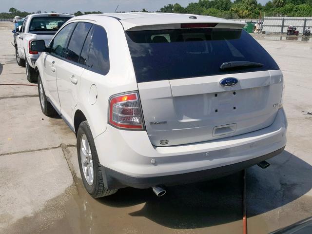 2FMDK3JC3ABB07562 - 2010 FORD EDGE SEL WHITE photo 3