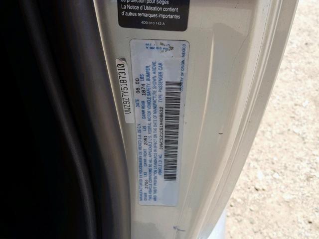 3VWCS21C51M408632 - 2001 VOLKSWAGEN NEW BEETLE Boz foto 10