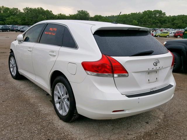 4T3ZA3BB3AU030935 - 2010 TOYOTA VENZA WHITE photo 3