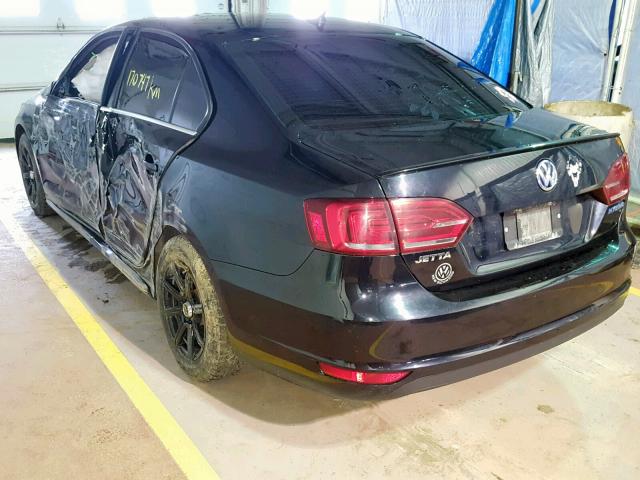 3VW637AJ5DM232028 - 2013 VOLKSWAGEN JETTA HYBR BLACK photo 3