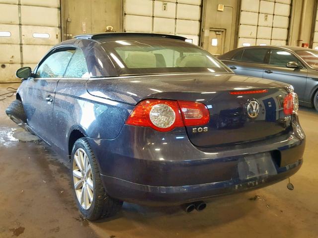 WVWBA71FX7V041508 - 2007 VOLKSWAGEN EOS 2.0T BLUE photo 3