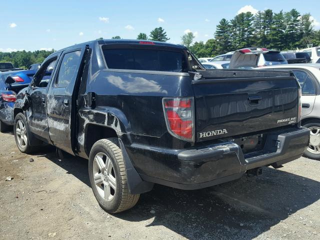 5FPYK1F59DB008375 - 2013 HONDA RIDGELINE BLACK photo 3