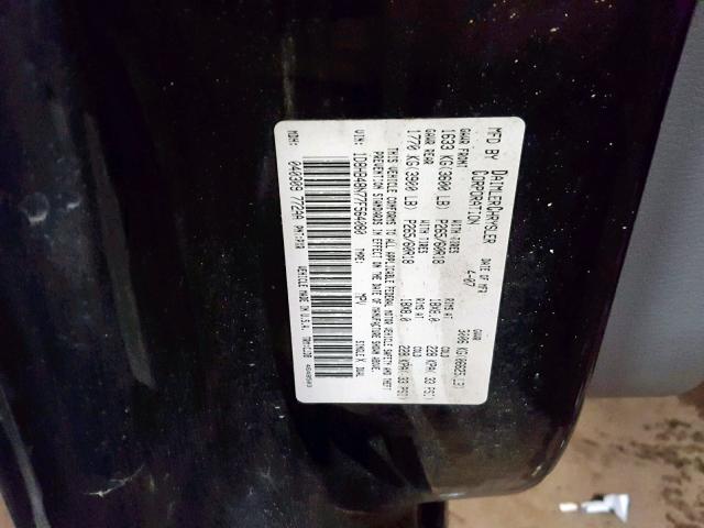 1D8HB48N77F564080 - 2007 DODGE DURANGO SL BLACK photo 10