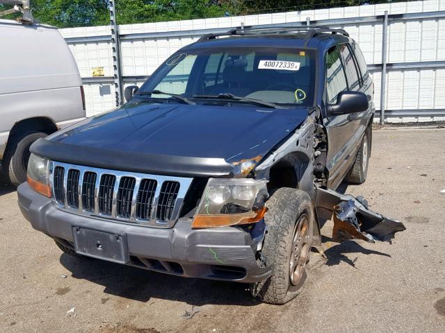 1J4GW48S21C660755 - 2001 JEEP GRAND CHER BLUE photo 2