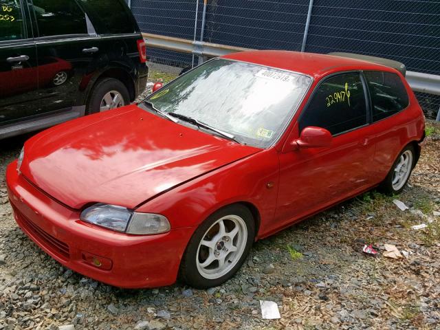 2HGEH2368RH523447 - 1994 HONDA CIVIC DX RED photo 2