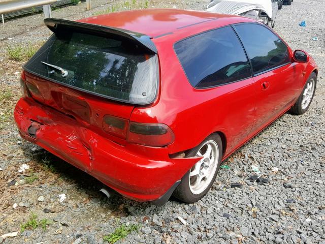 2HGEH2368RH523447 - 1994 HONDA CIVIC DX RED photo 4