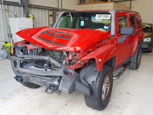 5GTDN13E578251567 - 2007 HUMMER H3 RED photo 2