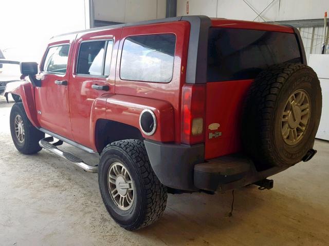 5GTDN13E578251567 - 2007 HUMMER H3 RED photo 3