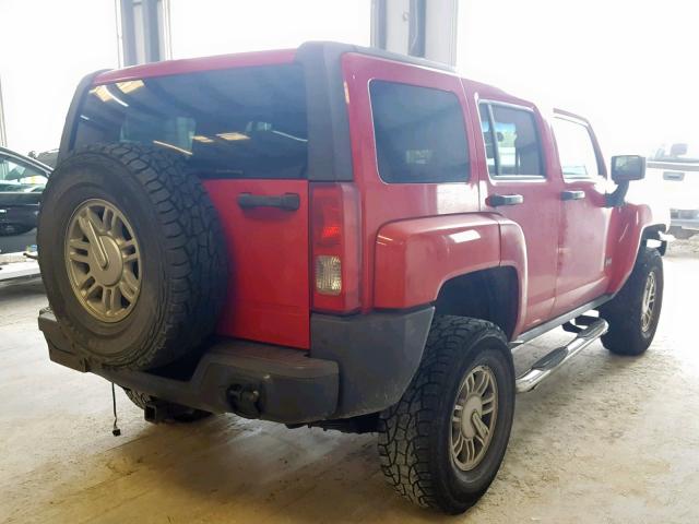 5GTDN13E578251567 - 2007 HUMMER H3 RED photo 4