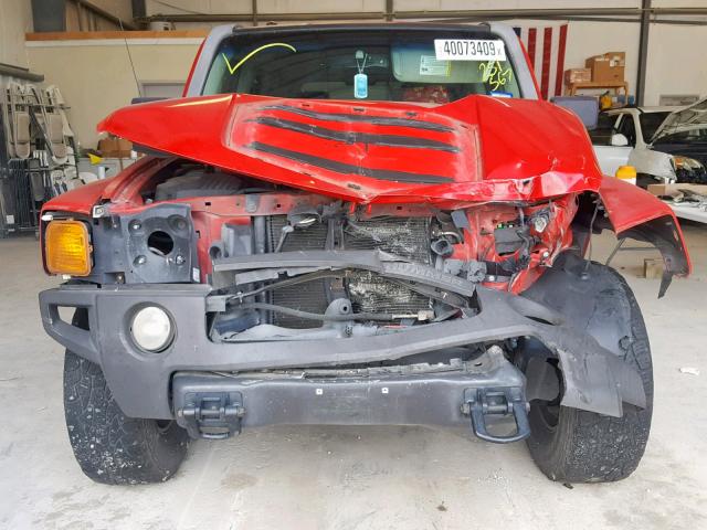 5GTDN13E578251567 - 2007 HUMMER H3 RED photo 9