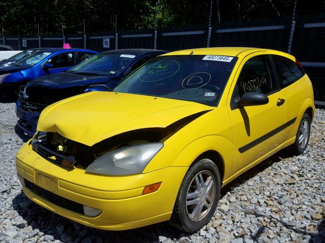 3FAFP31303R109892 - 2003 FORD FOCUS ZX3 YELLOW photo 2