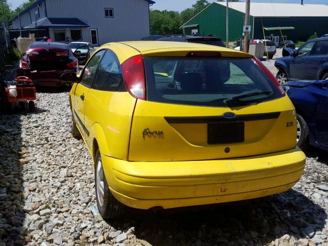 3FAFP31303R109892 - 2003 FORD FOCUS ZX3 YELLOW photo 3