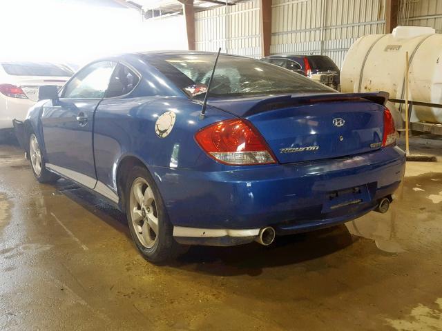 KMHHM65D75U181955 - 2005 HYUNDAI TIBURON BLUE photo 3