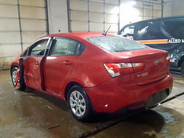 KNADM4A3XD6100144 - 2013 KIA RIO LX RED photo 3