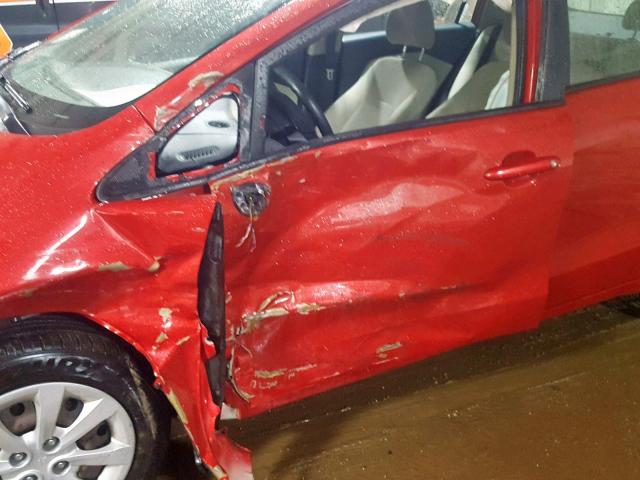 KNADM4A3XD6100144 - 2013 KIA RIO LX RED photo 9