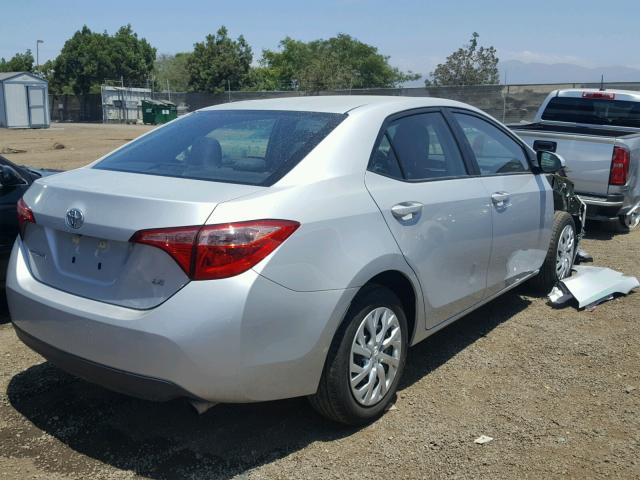 5YFBURHE8HP693418 - 2017 TOYOTA COROLLA L SILVER photo 4