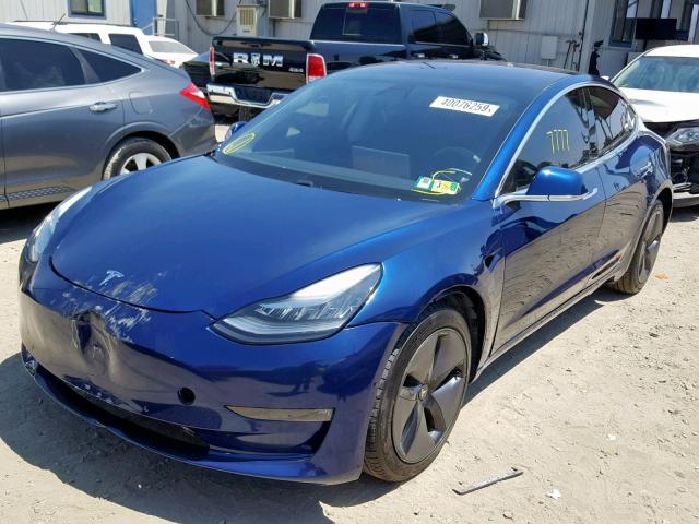 5YJ3E1EA4JF007381 - 2018 TESLA MODEL 3 BLUE photo 2