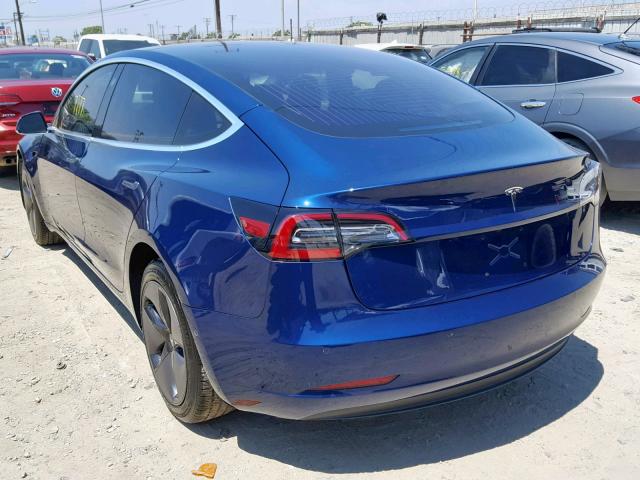 5YJ3E1EA4JF007381 - 2018 TESLA MODEL 3 BLUE photo 3