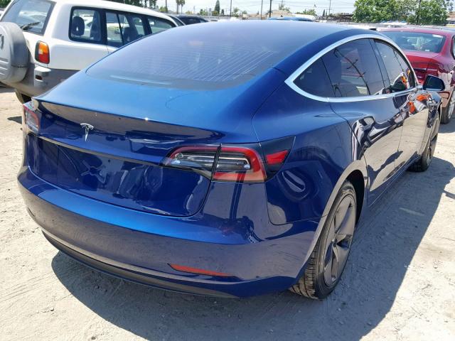 5YJ3E1EA4JF007381 - 2018 TESLA MODEL 3 BLUE photo 4