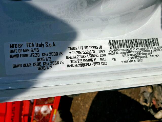 ZFBERFBT2F6A71878 - 2015 RAM PROMASTER 白色 照片 10