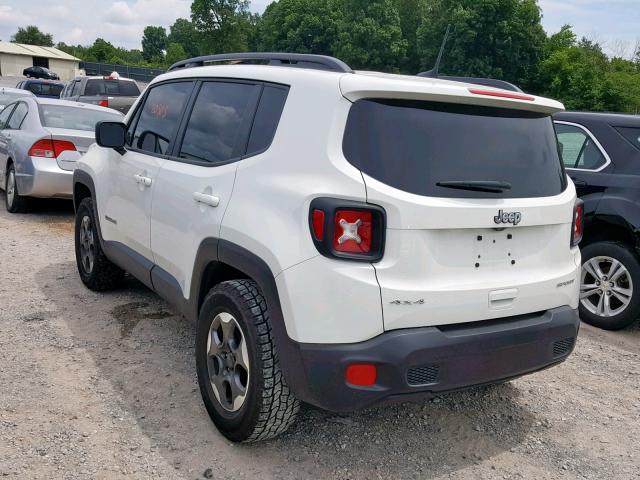 ZACCJBAB4JPH31712 - 2018 JEEP RENEGADE S თეთრი ფოტო 3