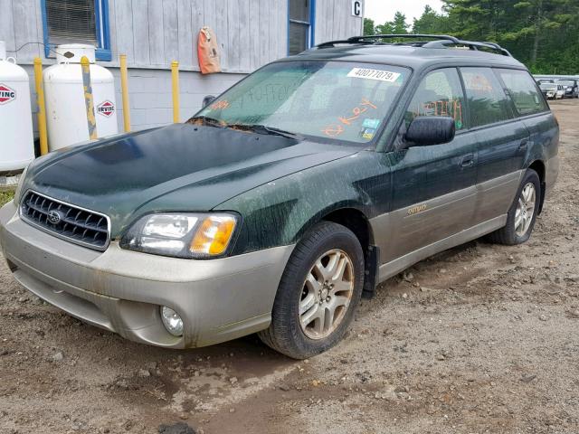 4S3BH675837636358 - 2003 SUBARU LEGACY OUT GREEN photo 2