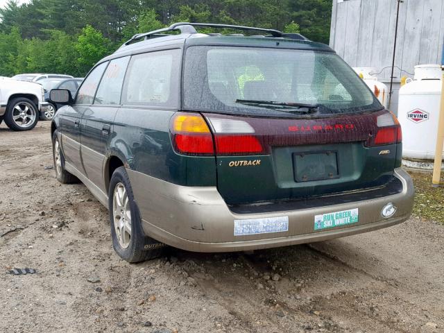 4S3BH675837636358 - 2003 SUBARU LEGACY OUT GREEN photo 3