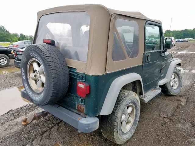 1J4FA49S01P334941 - 2001 JEEP WRANGLER / GREEN photo 4