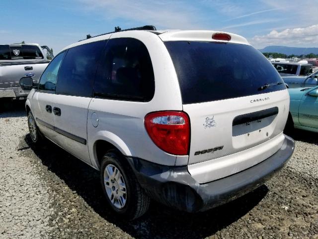 1D4GP25R05B394868 - 2005 DODGE CARAVAN SE WHITE photo 3