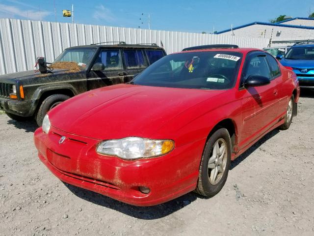 2G1WX12KX49235665 - 2004 CHEVROLET MONTE CARL RED photo 2