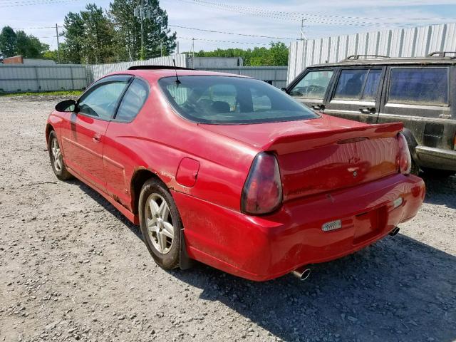 2G1WX12KX49235665 - 2004 CHEVROLET MONTE CARL RED photo 3