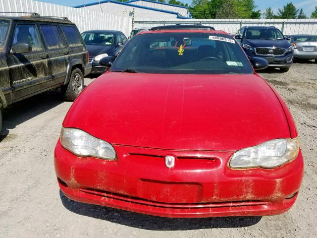 2G1WX12KX49235665 - 2004 CHEVROLET MONTE CARL RED photo 9