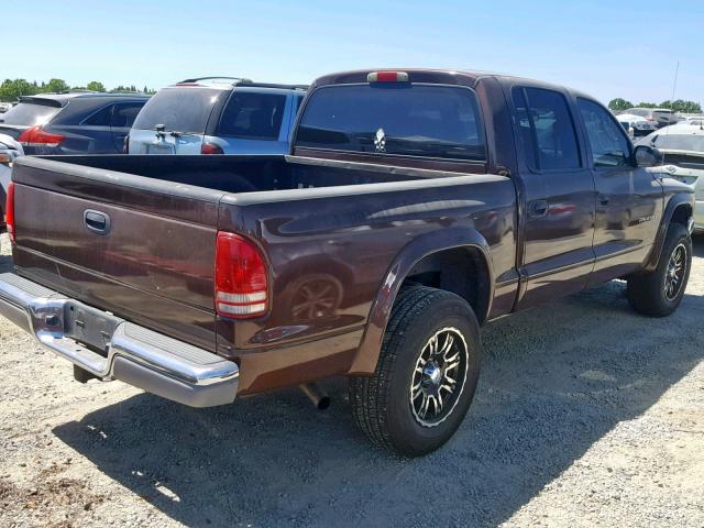 1B7HG48N42S671071 - 2002 DODGE DAKOTA QUA BROWN photo 4