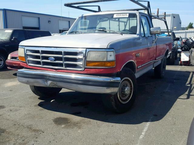 2FTHF25G8NCA26204 - 1992 FORD F250 RED photo 2