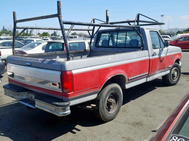 2FTHF25G8NCA26204 - 1992 FORD F250 RED photo 4