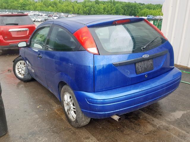 3FAFP31N45R126750 - 2005 FORD FOCUS ZX3 BLUE photo 3