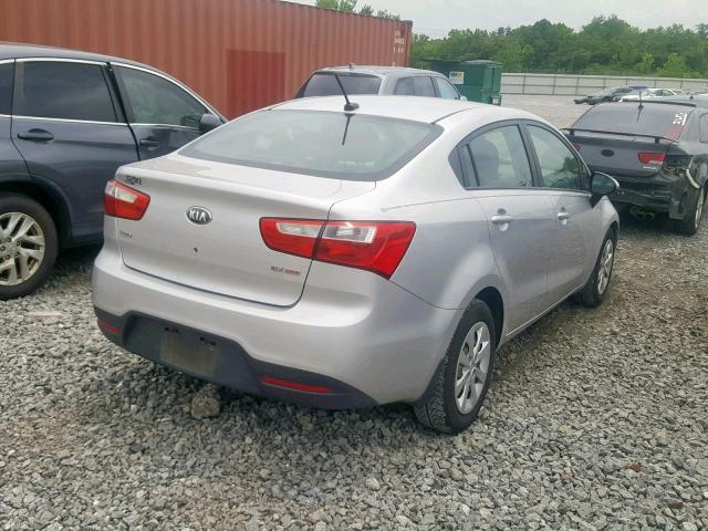 KNADN4A35D6149622 - 2013 KIA RIO EX SILVER photo 4