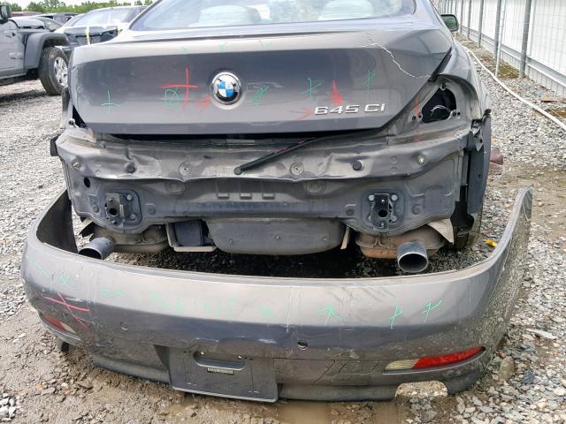 WBAEH73495B869291 - 2005 BMW 645 CI AUT GRAY photo 9